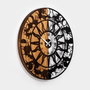 Wallity Reloj de Pared Decorativo de Madera Nogal y Negro 56 cm